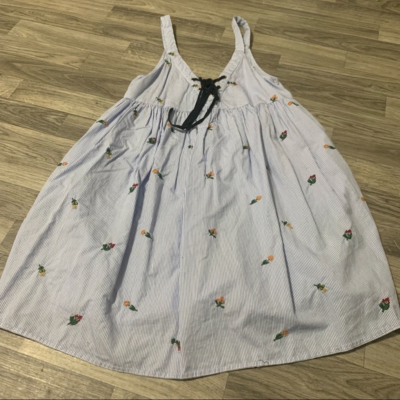 Zara Trafaluc  Collection Blue White Dress W/Floral Prints - Picture 2 of 10